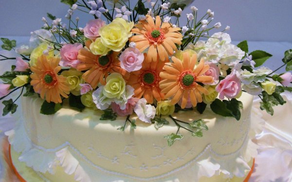 торт цветок
