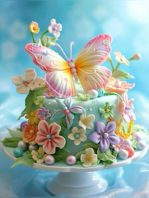 украшение торта бабочками