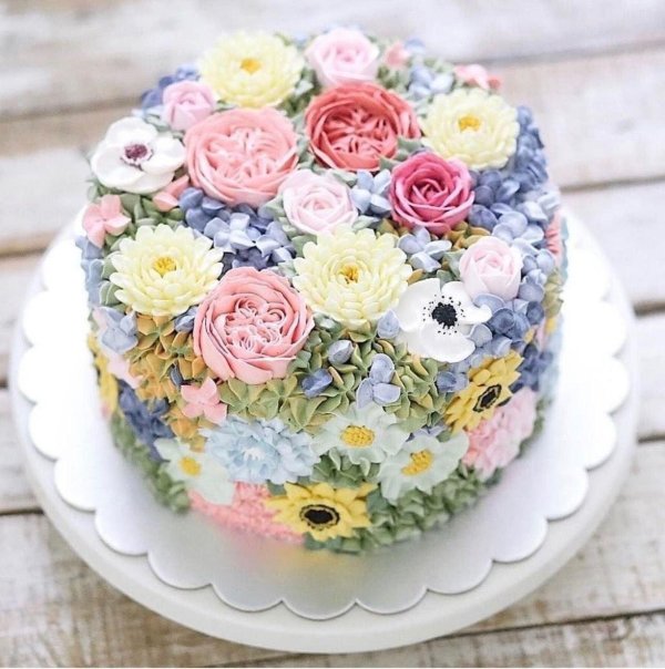 тортик с цветочками
