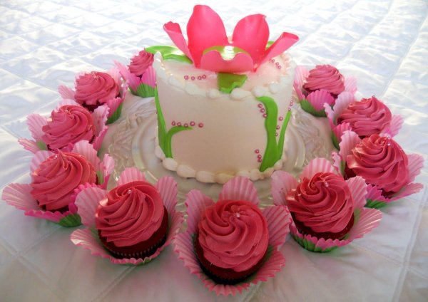 тортик с цветочками