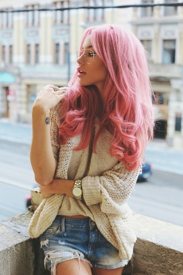 Девушка розовый