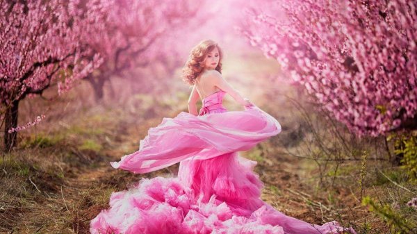 Девушка розовый