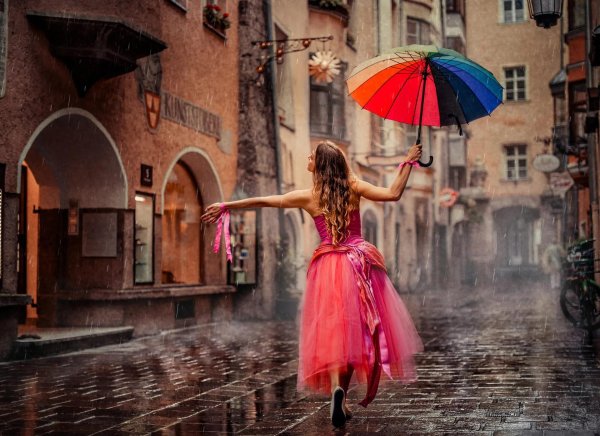 Девушка дождь