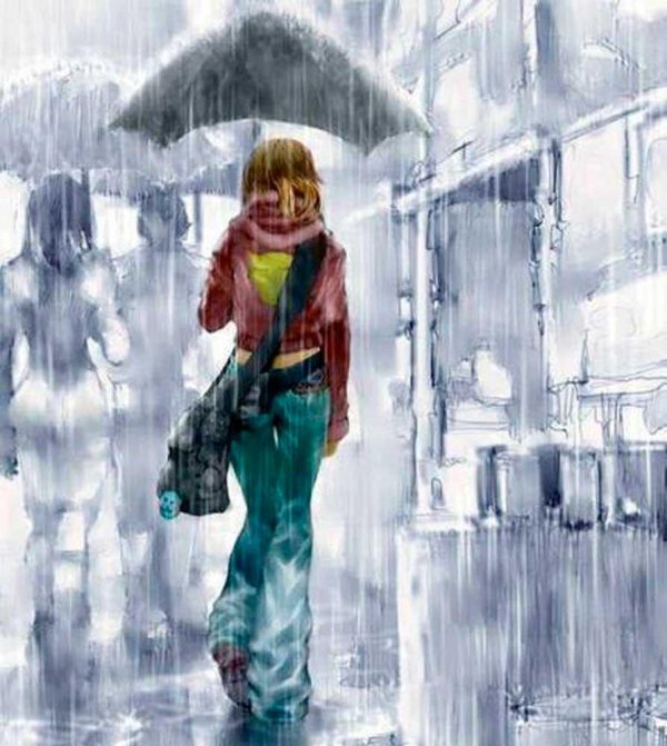 Девушка дождь
