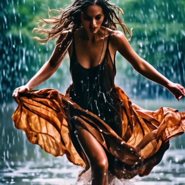 Девушка дождь