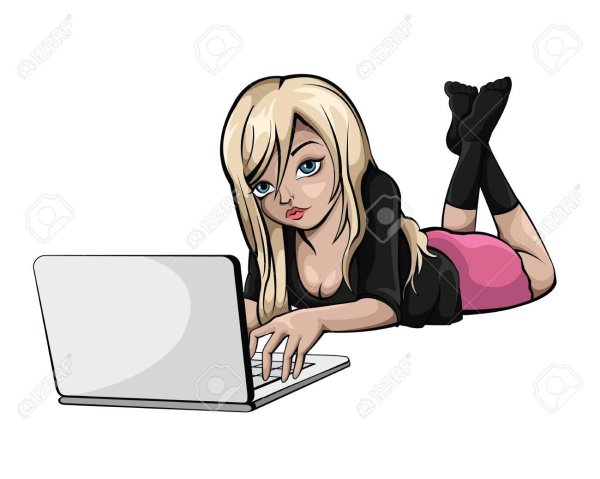 Девушка ноутбук