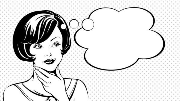 Девушка думает