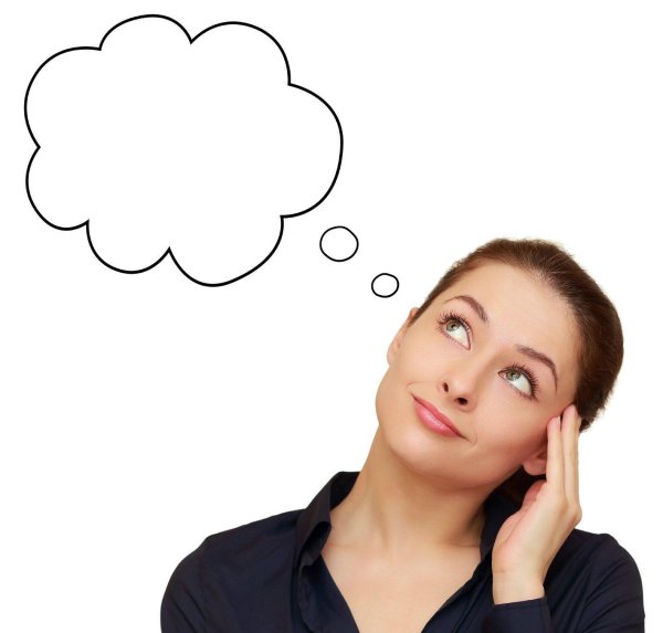 Девушка думает