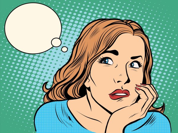 Девушка думает