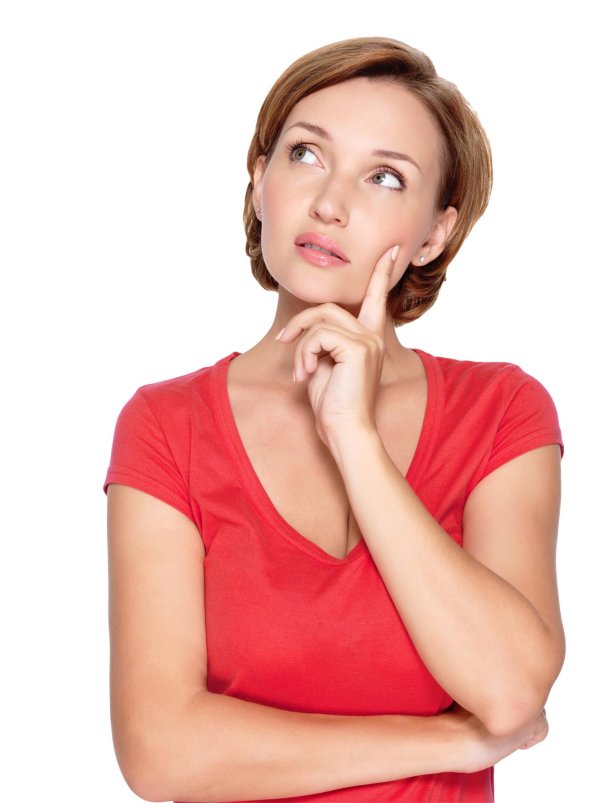 Девушка думает