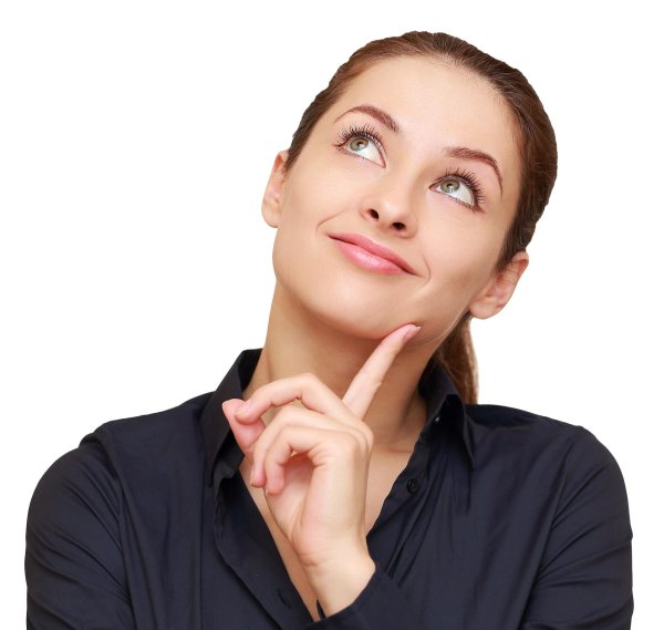 Девушка думает