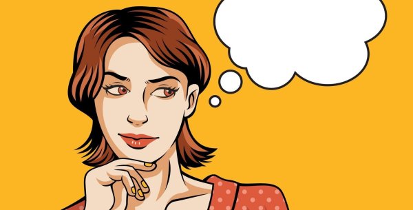 Девушка думает