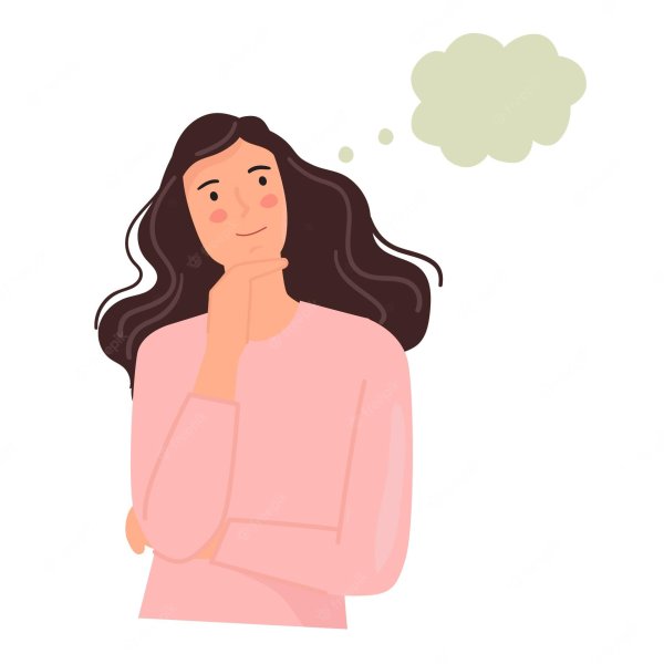 Девушка думает