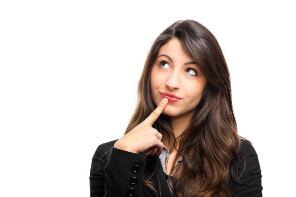 Девушка думает