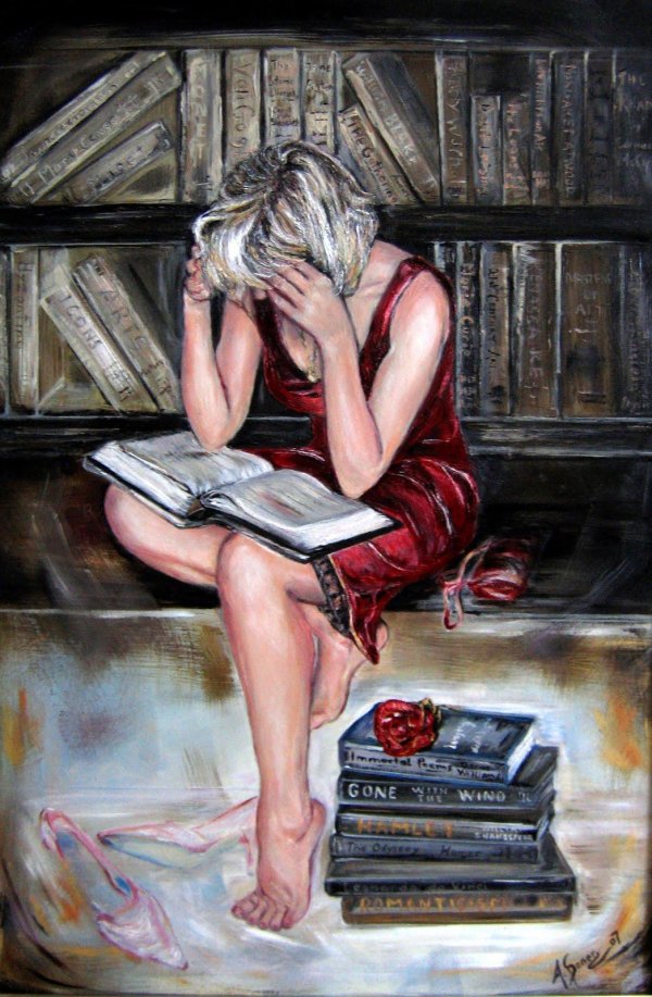 Девушка читает