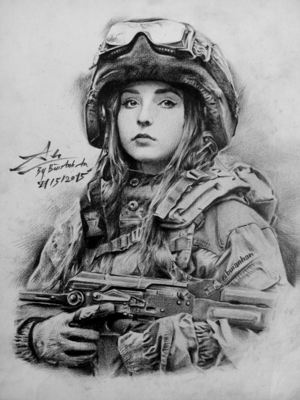 Девушка солдат