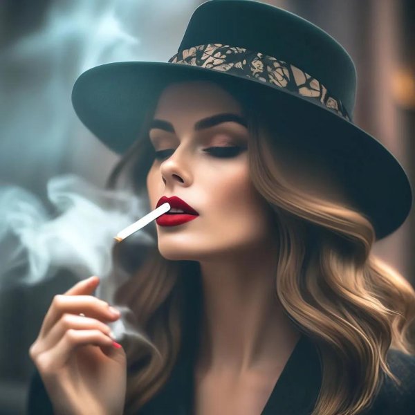 Девушка курит