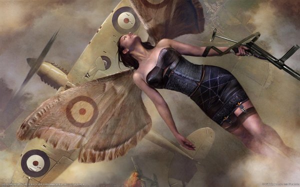 Самолет девушка