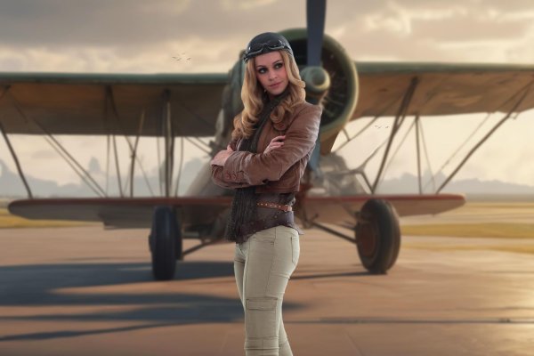 Самолет девушка