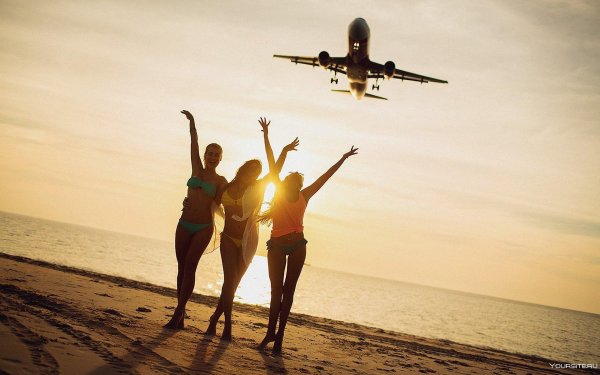 Самолет девушка