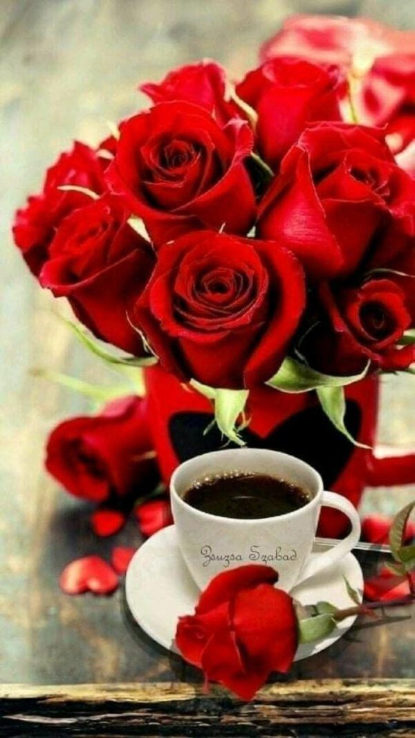 кофе с розой