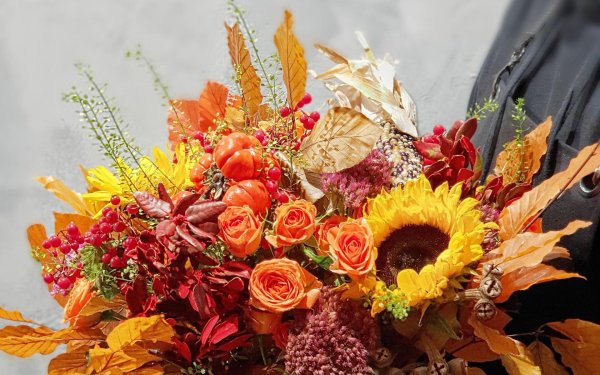 осенние букеты цветов