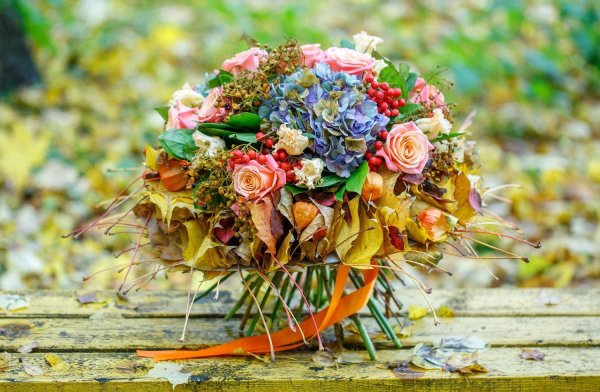 осенние букеты цветов
