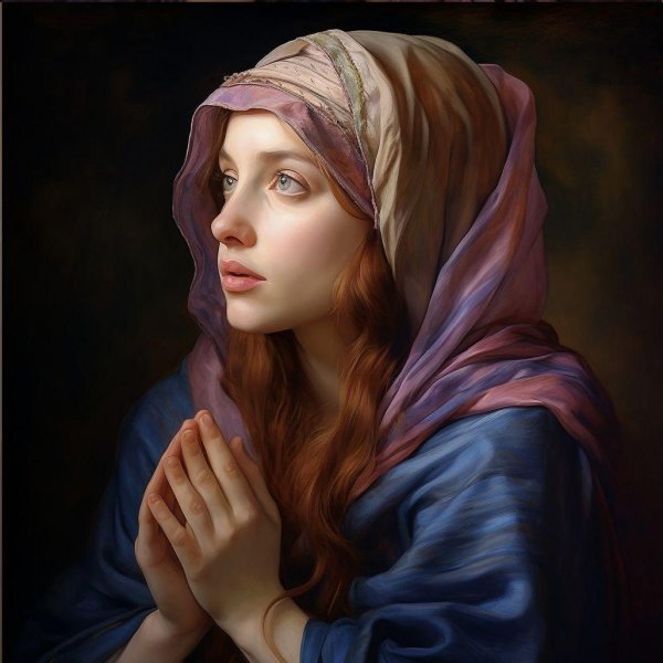 Девушка молится