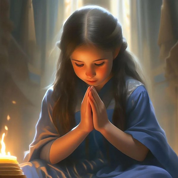 Девушка молится