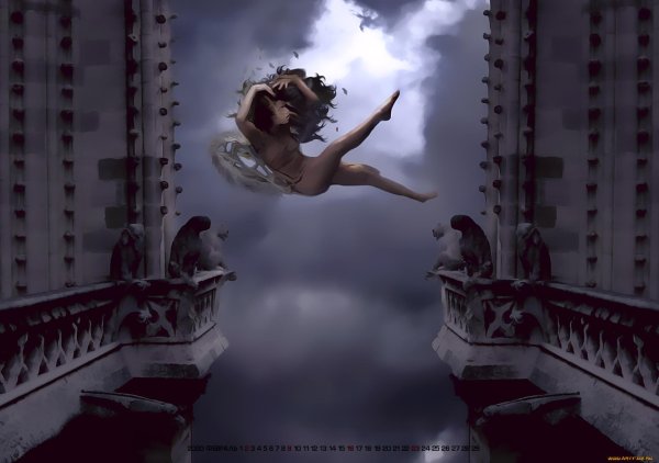 Девушка падает