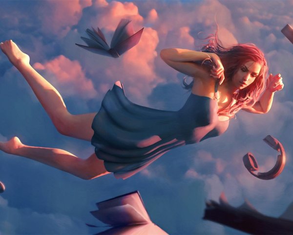 Девушка падает