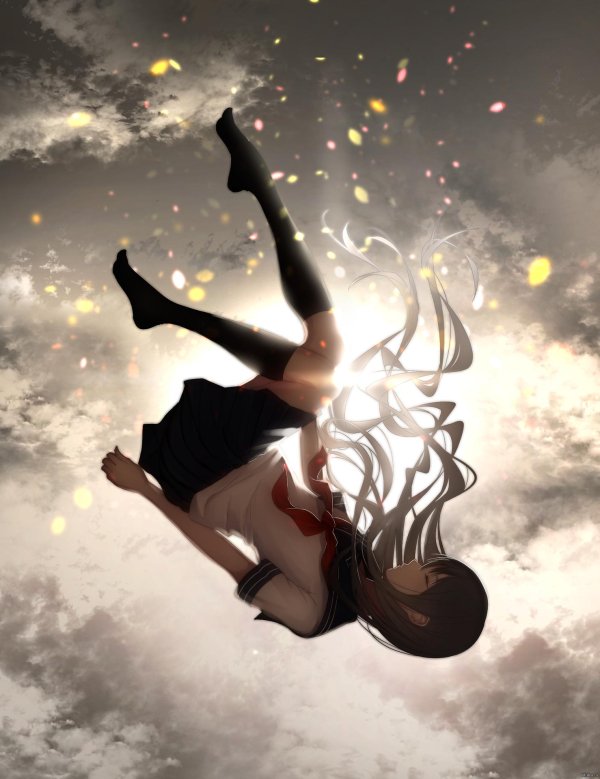 Девушка падает