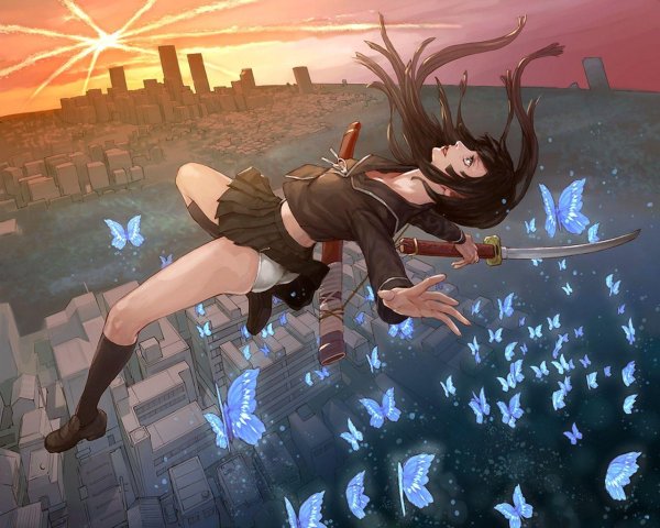 Девушка падает