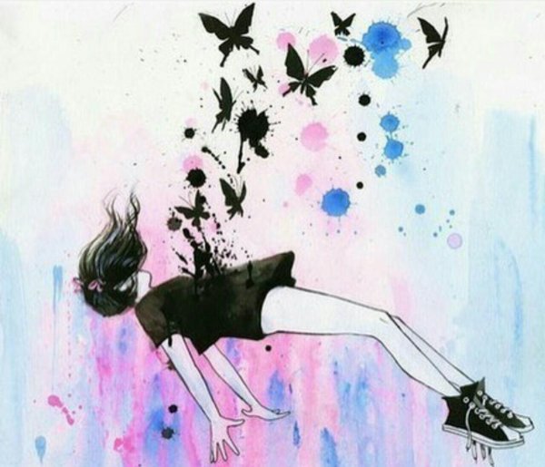 Девушка падает