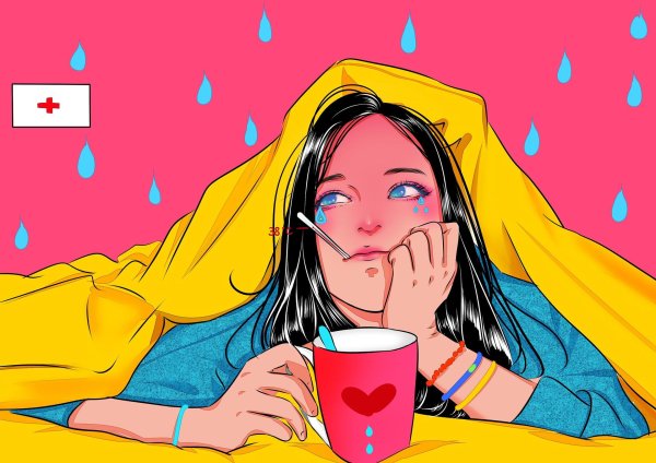Девушка болеет