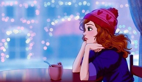 Девушка мечтает