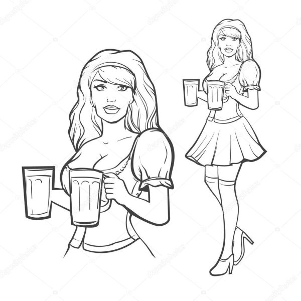 Девушка пиво