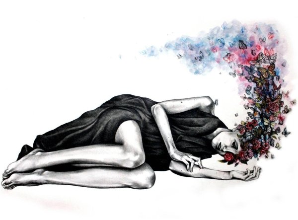 Страдает девушка