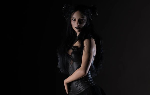 С девушками черно