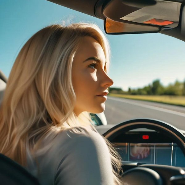 Девушка за машиной