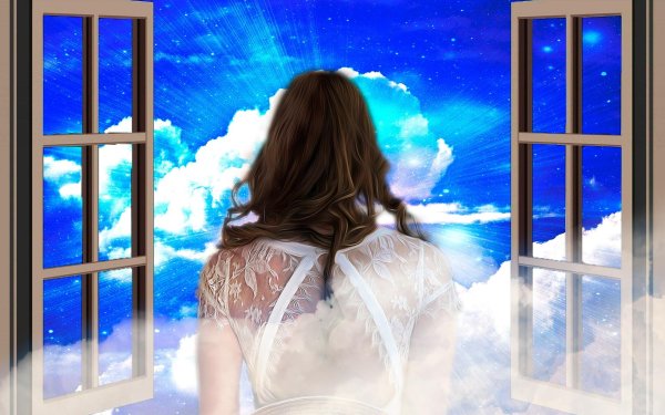 Окон с девушками