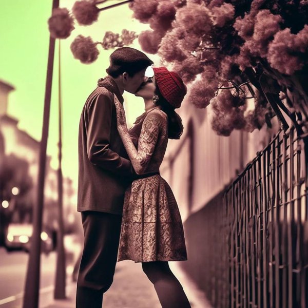 Девушка целует девушку