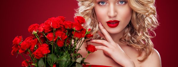 женщина с розами