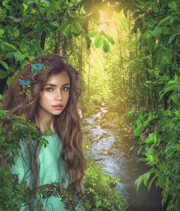 Лес и девушка