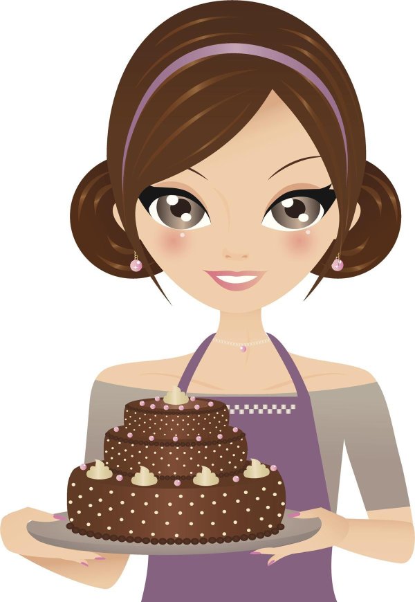 Девушка с тортом