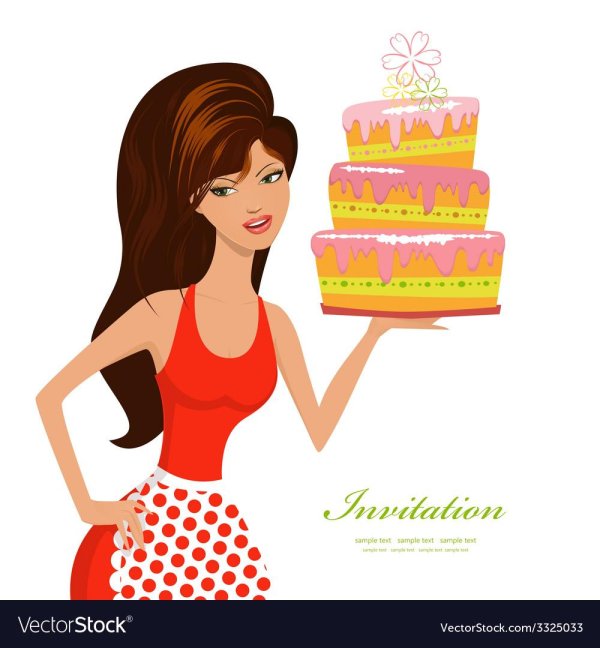 Девушка с тортом