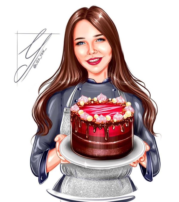 Девушка с тортом