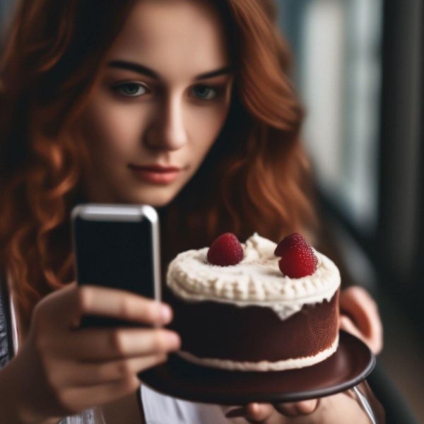 Девушка с тортом