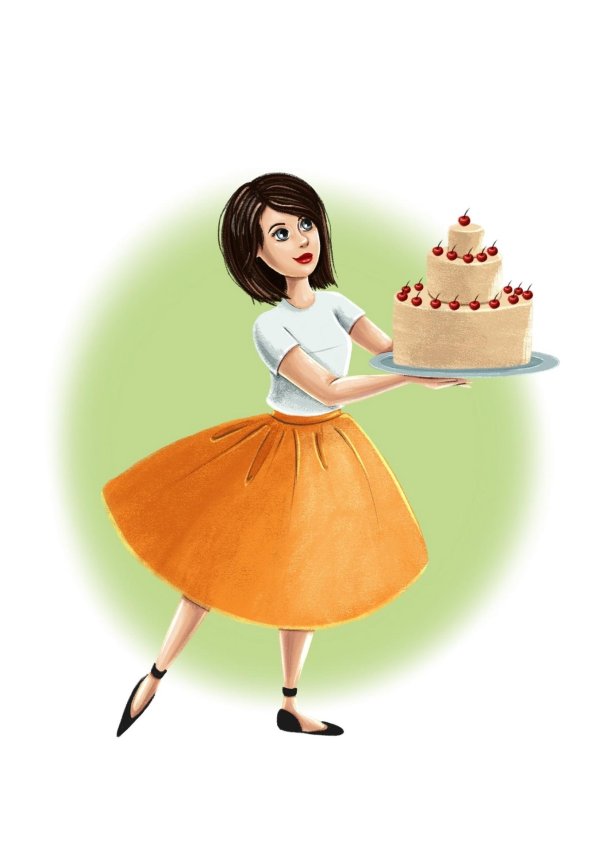 Девушка с тортом