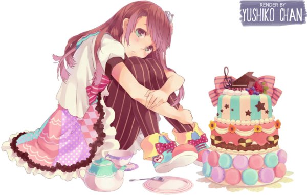 Девушка и торт